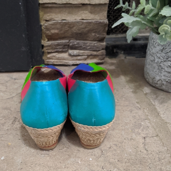 Vintage Evan Picone Sport Bright Colorblock Wedges - Picture 5 of 7